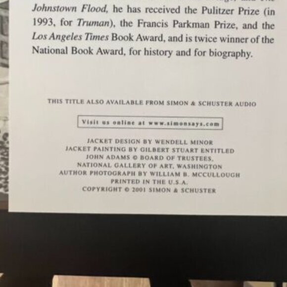 2001 JOHN ADAMS David McCullough RARE ADAMS Quote / Pulitzer - Picture 3 of 7